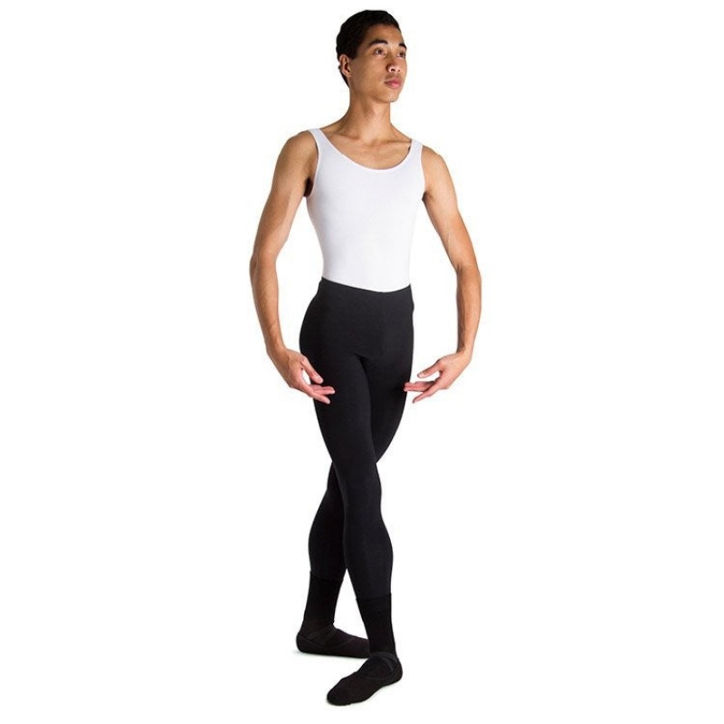 Black Men's Bloch Dale High Waist Full Length Tight | FUSHY82383