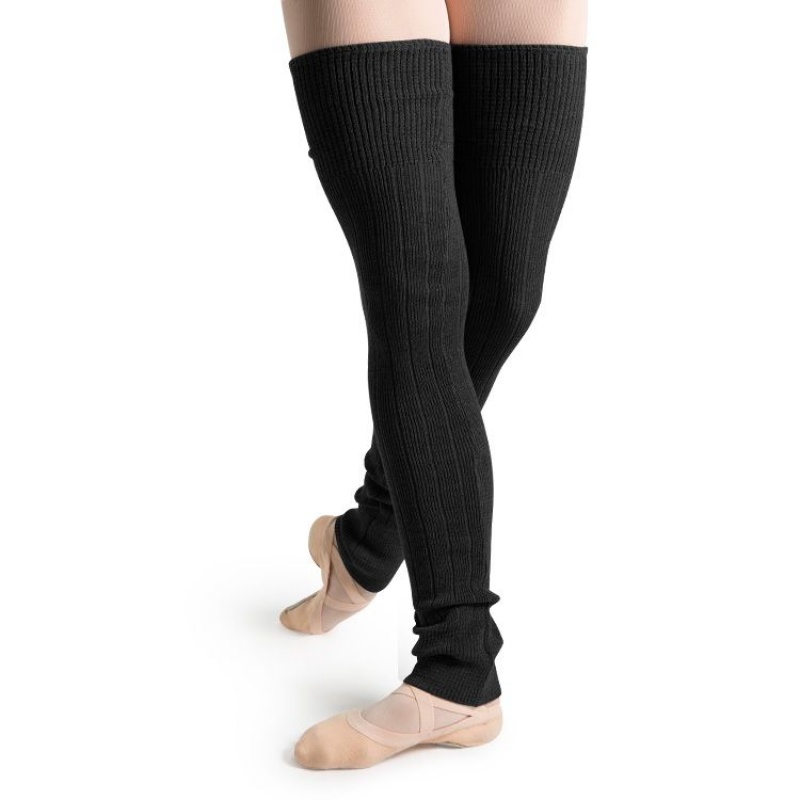 Black Men\'s Bloch Long Ribbed Legwarmers Knitwear | SUSNY96928