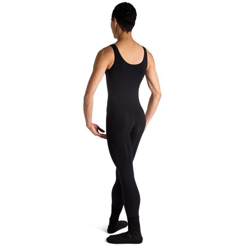 Black Men's Bloch Mark Scoop Neck Tank Unitards | UUSTG28638