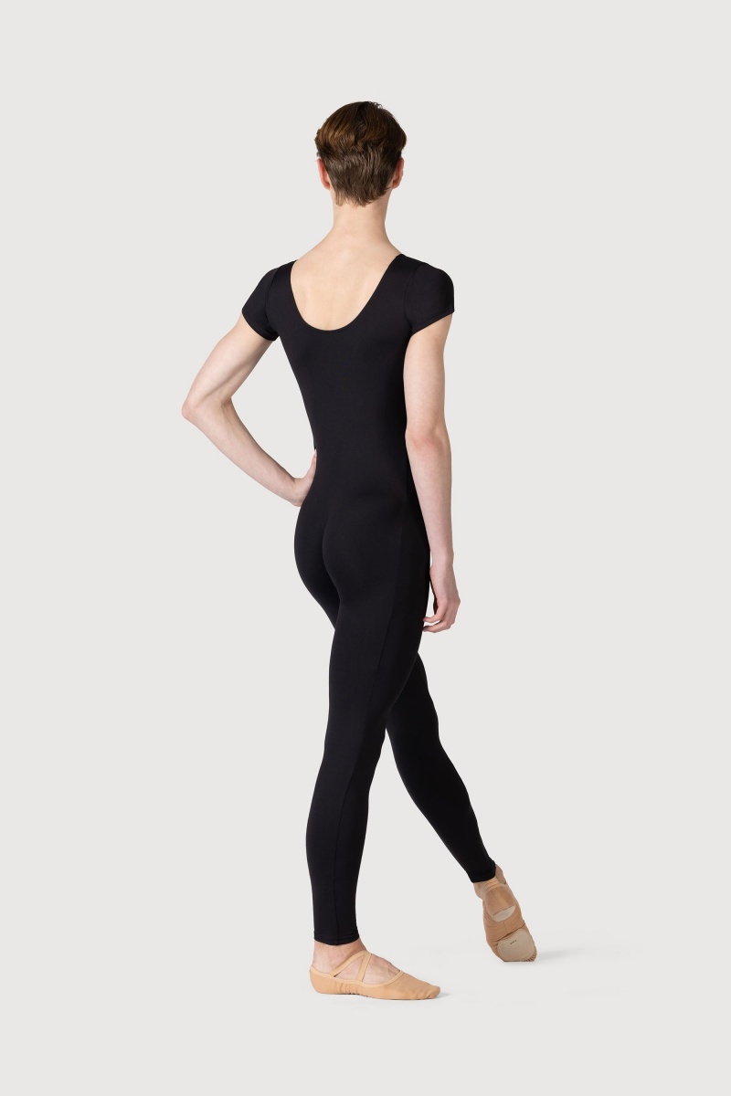 Black Men's Bloch Microlux™ Scoop Neck Cap Sleeve Unitards | UUSTG16513