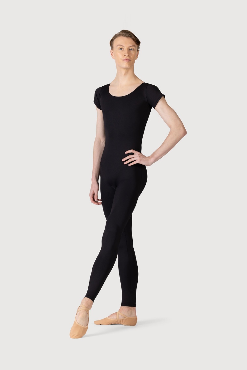 Black Men\'s Bloch Microlux™ Scoop Neck Cap Sleeve Unitards | UUSTG16513