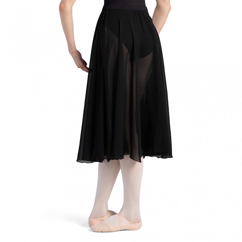 Black Women's Bloch Cambria Full Circle Chiffon Skirts | YUSGT45013