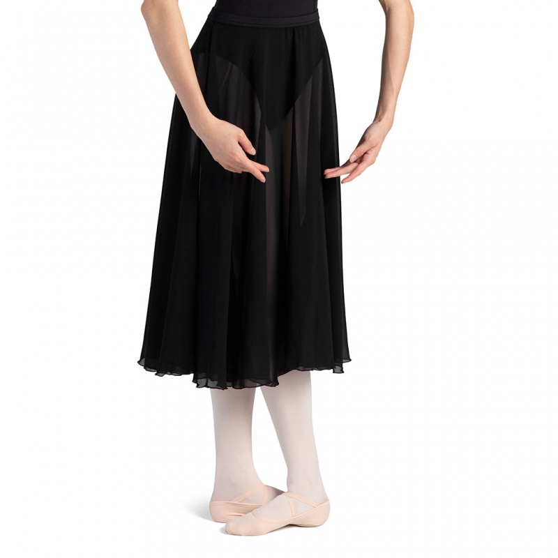 Black Women\'s Bloch Cambria Full Circle Chiffon Skirts | YUSGT45013