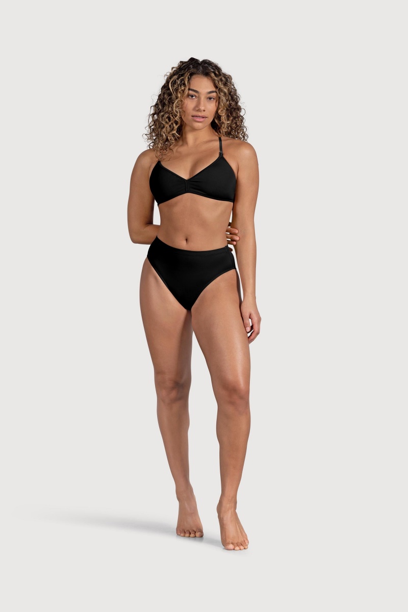 Black Women's Bloch Deva V Front Underwear | UUSTG85650