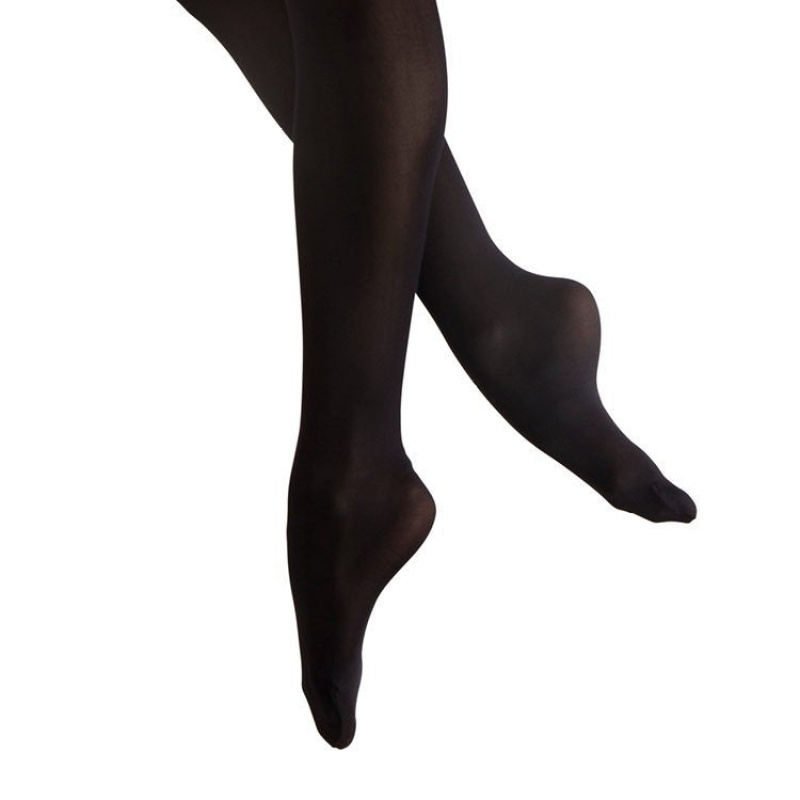 Black Women\'s Bloch Fiesta Feathersoft Footed Tight | LUSTR42908