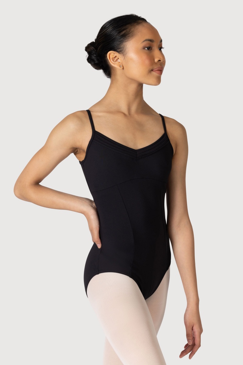 Black Women\'s Bloch Lustre Camisole Leotards | SUSNY97165