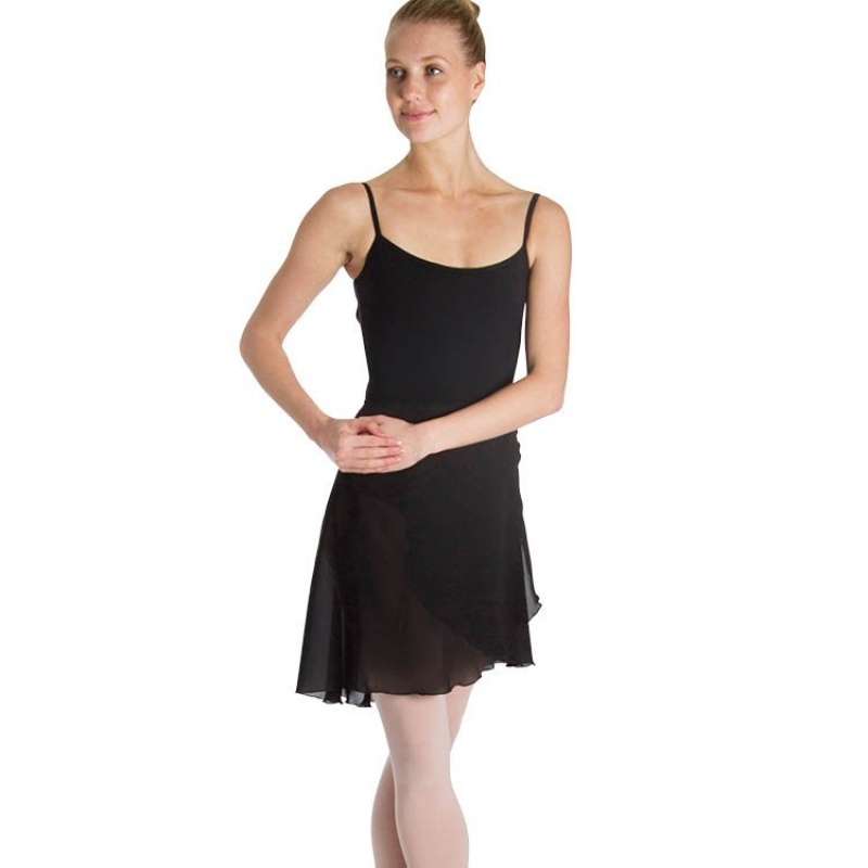 Black Women's Bloch Mirella Brea Knee Length Skirts | UUSND53123