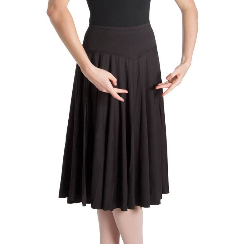 Black Women\'s Bloch Mirella Brianna Knee Length Circle Skirts | EUSVG71172