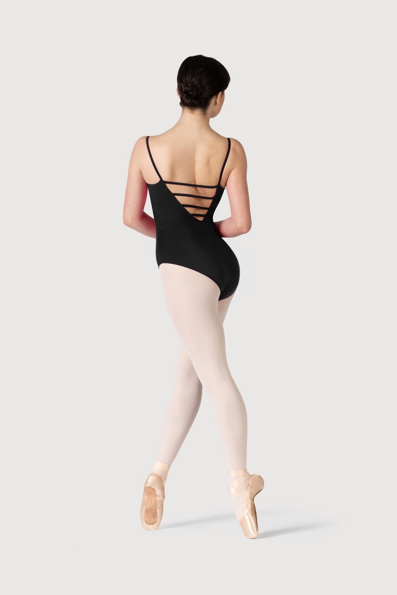 Black Women's Bloch Overture Oxana Quad Strap Leotards | GUSEC24673