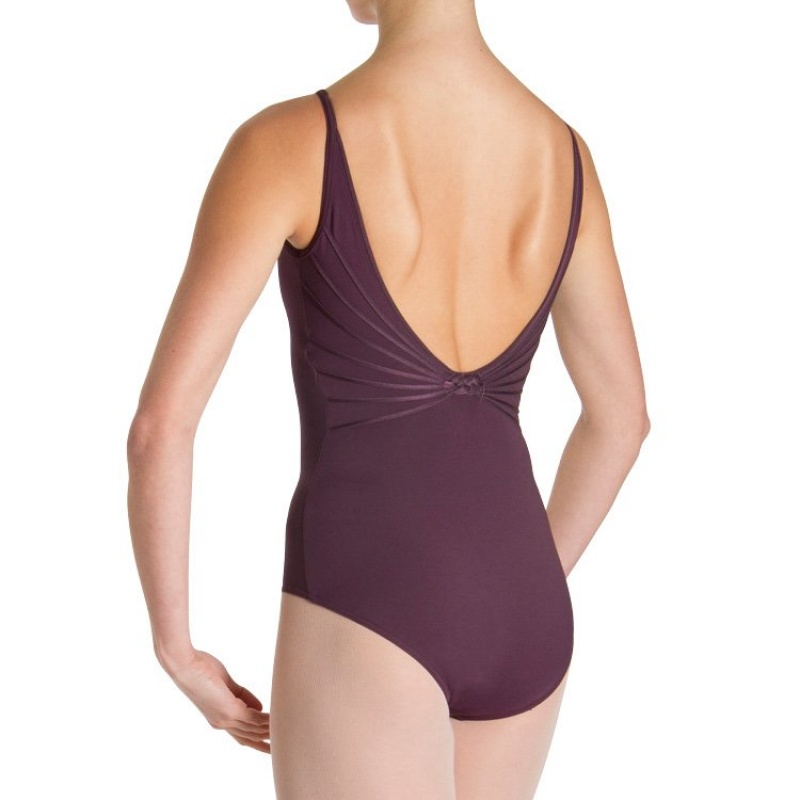 Blackberry Women's Bloch Mirella Moria V Knot Back Leotards | PUSER68659