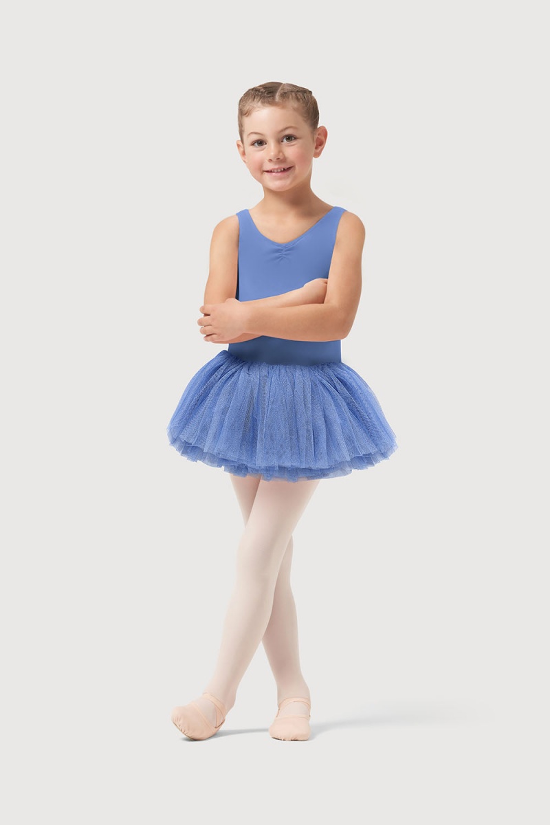 Blue Kids' Bloch Sparkle Tank Tutu Leotards | ZUSMJ93742