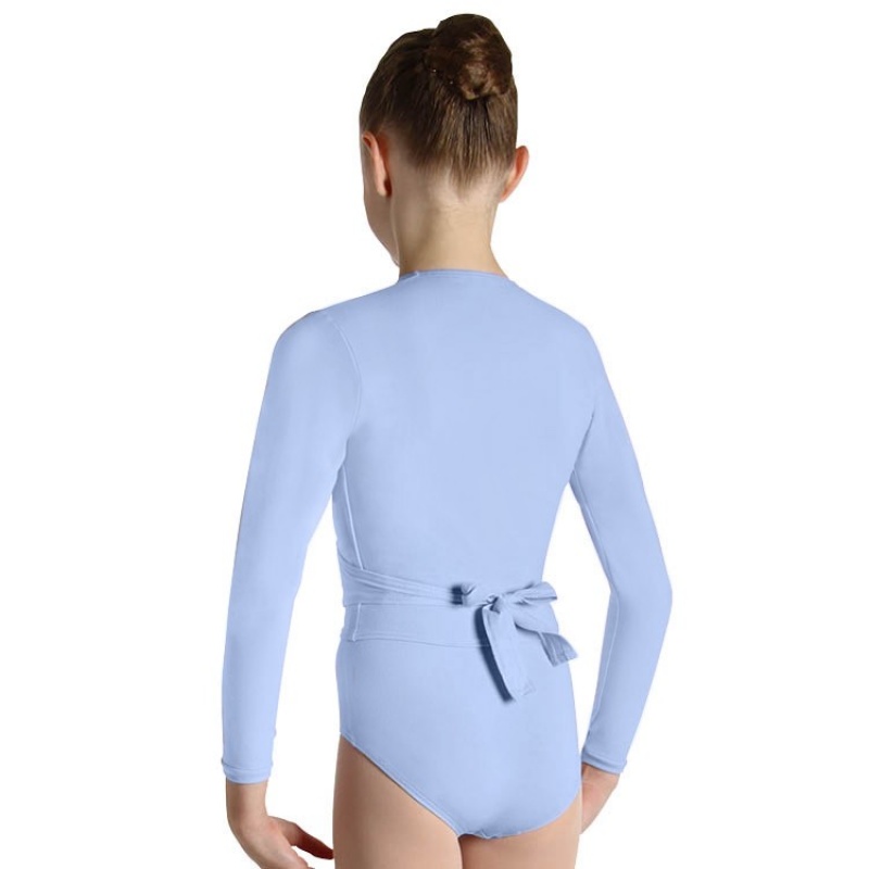 Bluebird Kids' Bloch Overture Crossover Long Sleeve Wrap Tops | USJZR71573