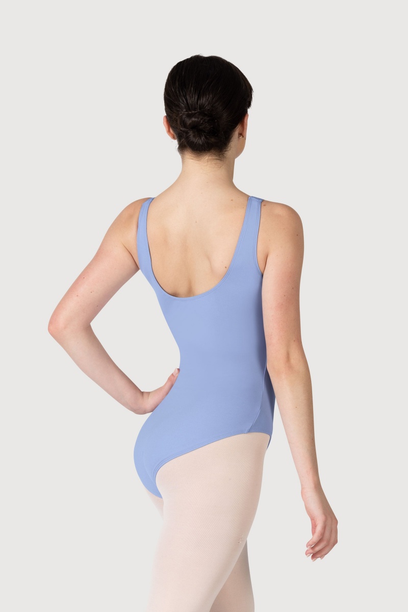 Bluebird Women's Bloch Overture Odetta Sleeveless Pleat Leotards | MUSHR85818