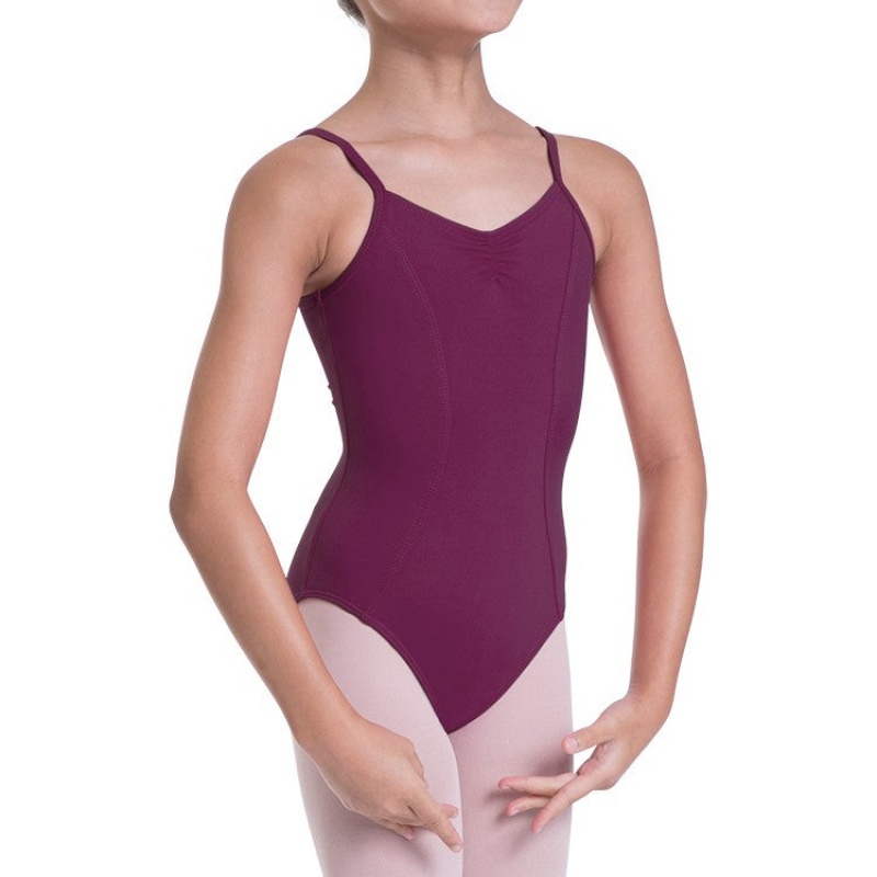 Burgundy Kids' Bloch Overture Oriana Princess Seam Leotards | USZPD25114