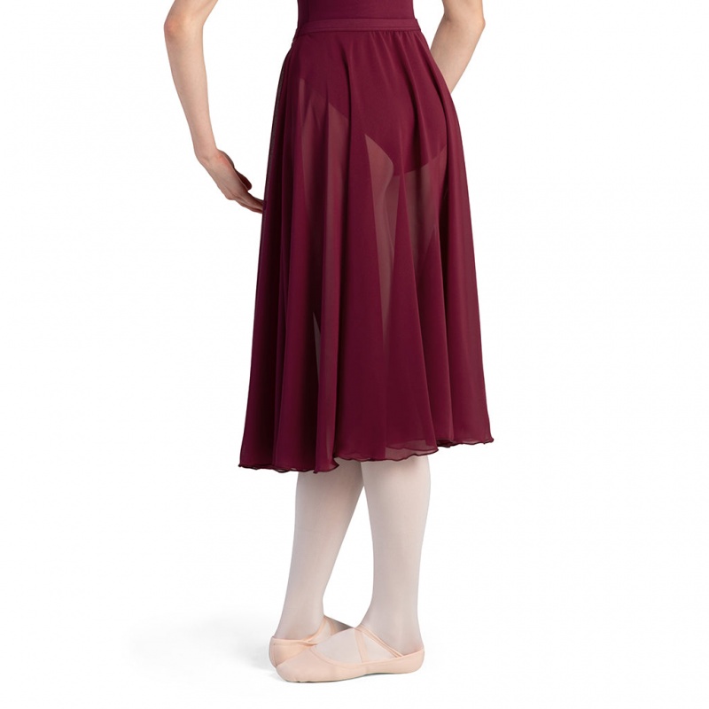 Burgundy Women's Bloch Cambria Full Circle Chiffon Skirts | FUSUI99508