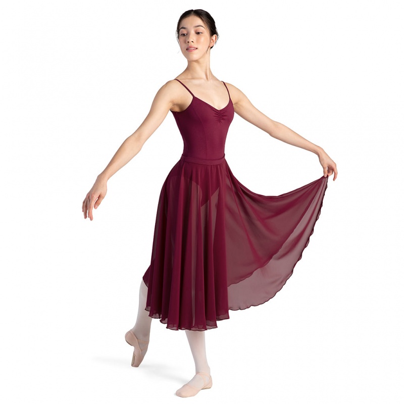 Burgundy Women's Bloch Cambria Full Circle Chiffon Skirts | FUSUI99508