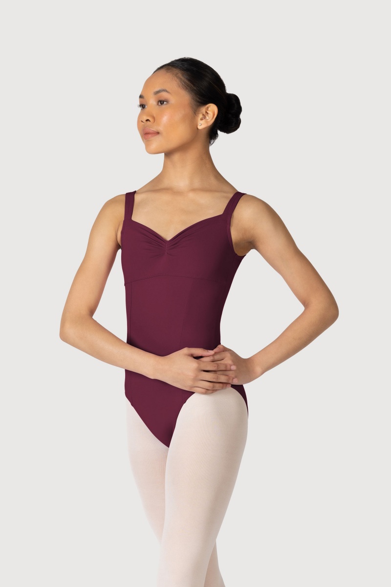 Burgundy Women's Bloch Overture Ondina Princess Seam Leotards | EUSVG26666