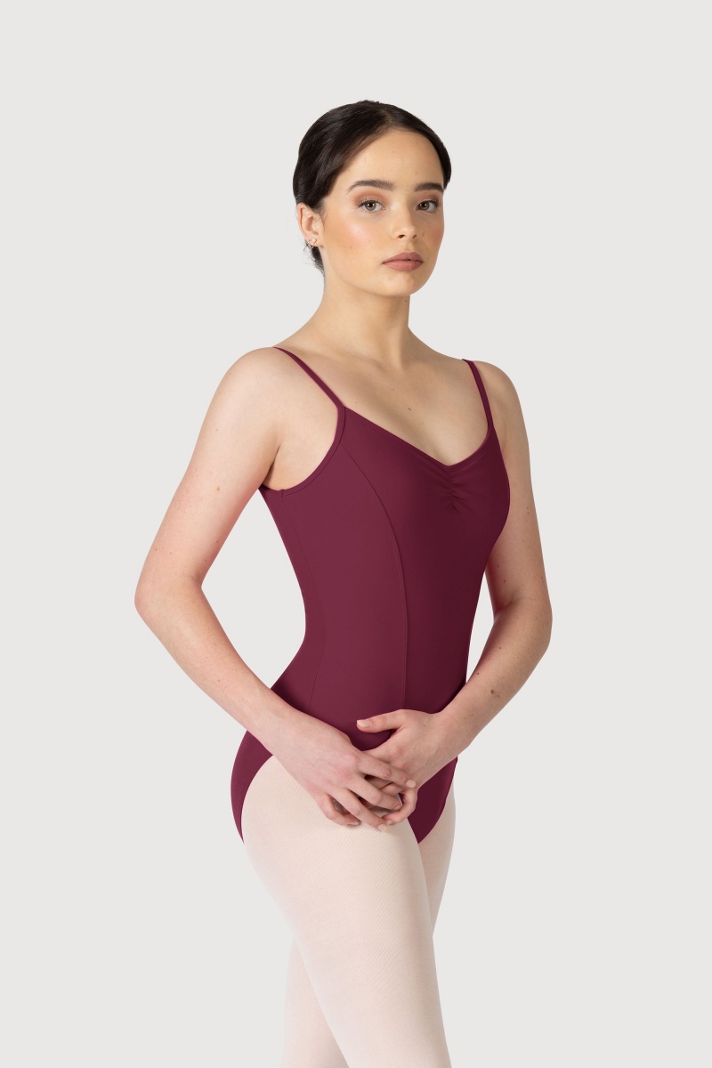 Burgundy Women\'s Bloch Overture Oriana Princess Seam Leotards | YUSVQ81087