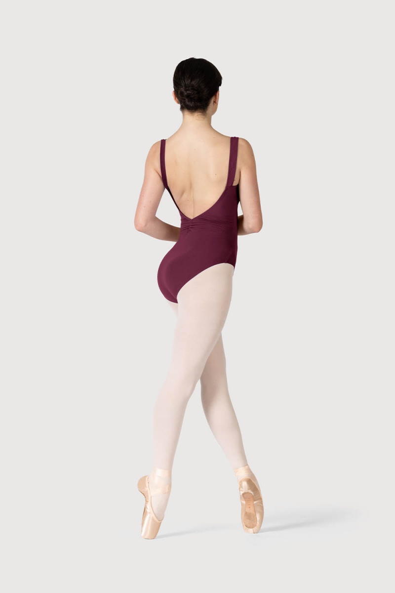 Burgundy Women's Bloch Paradise Contour Leotards | YUSGT62672