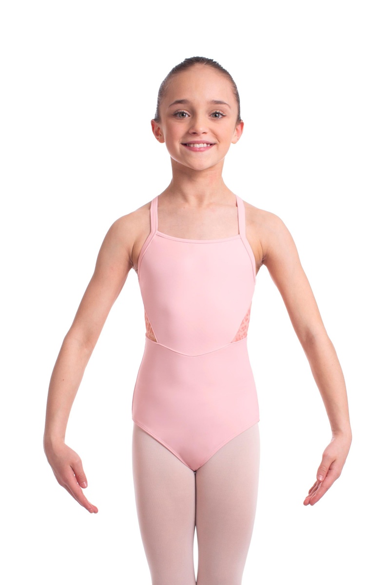 Candy Pink Kids' Bloch Becki Animal Printed Mesh Camisole Leotards | YUSGT27916