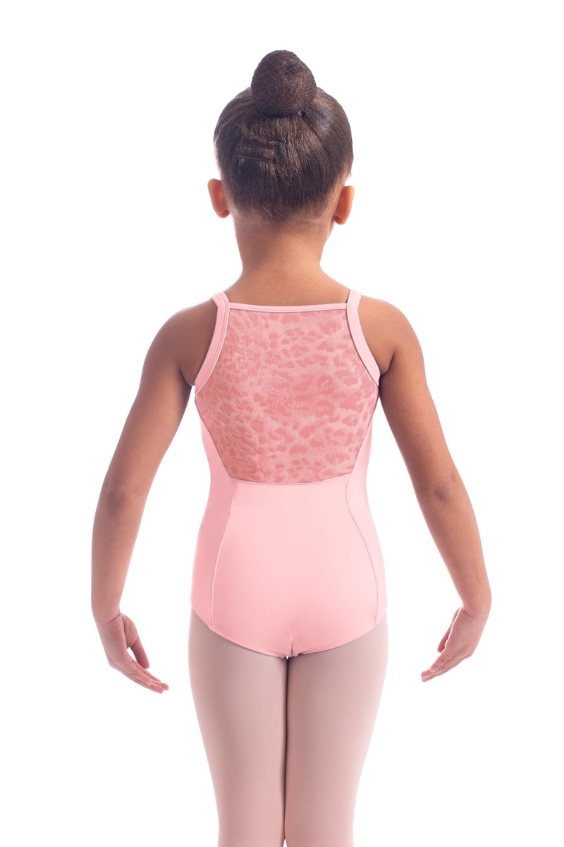 Candy Pink Kids' Bloch Kathrin Animal Printed Mesh Camisole Leotards | BUSSD58442