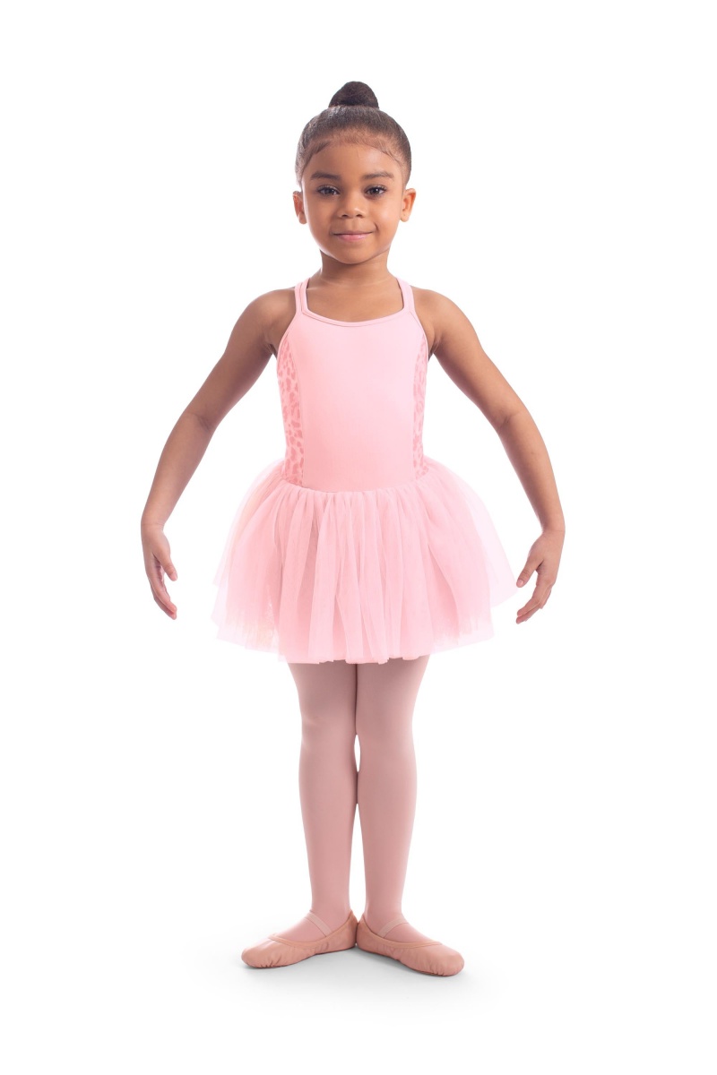 Candy Pink Kids' Bloch Mendy Animal Printed Mesh Tutu Leotards | USNZX85391