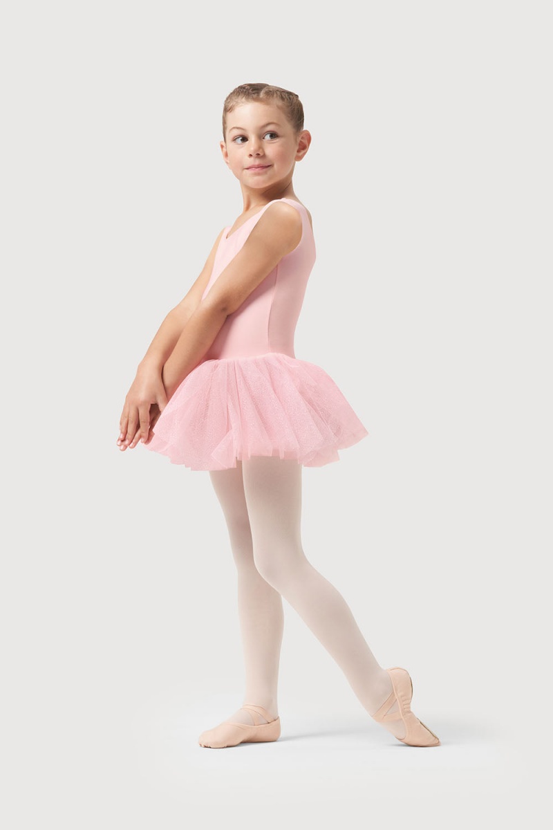 Candy Pink Kids' Bloch Sparkle Tank Tutu Leotards | FUSUI33554