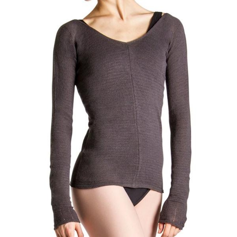 Charcoal Women\'s Bloch Kara Long Sleeve Knitwear | MUSFT93886