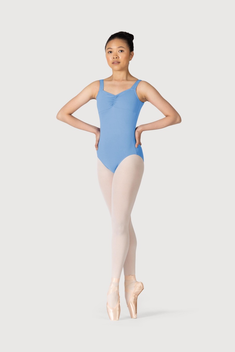 Cornflower Kids' Bloch Microlux™ Gayleena Empire Gathered Front Wide Strap Leotards | USICD91853