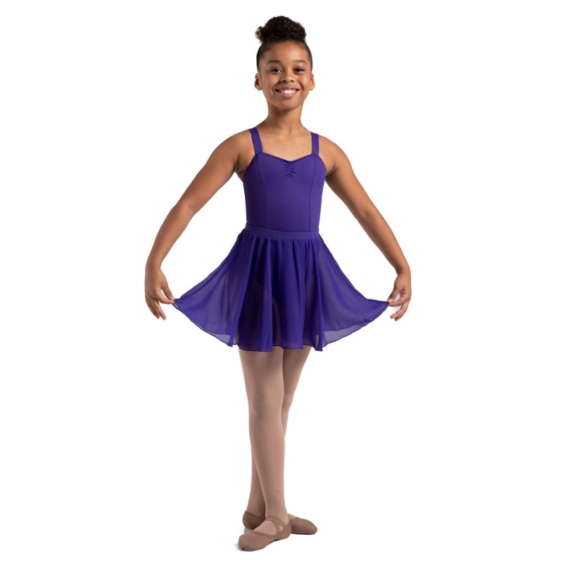 Deep Purple Kids' Bloch Chayanne Chiffon Short Circle Skirts | MUSFT46606