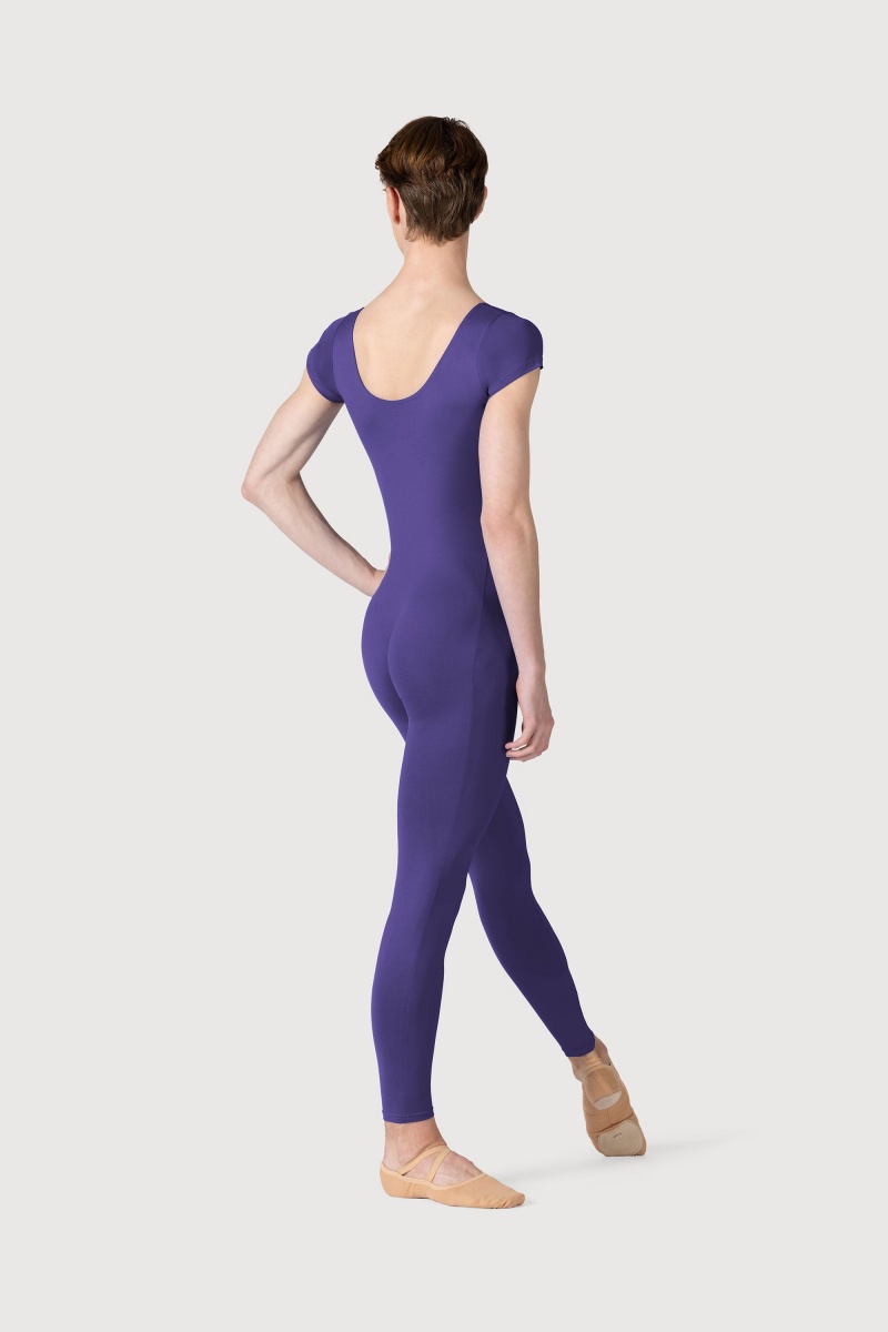 Deep Purple Men's Bloch Microlux™ Scoop Neck Cap Sleeve Unitards | EUSHC11797