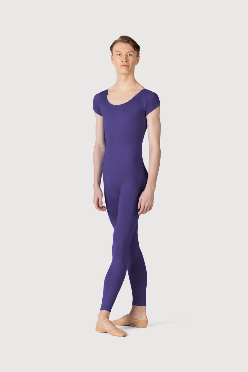 Deep Purple Men\'s Bloch Microlux™ Scoop Neck Cap Sleeve Unitards | EUSHC11797