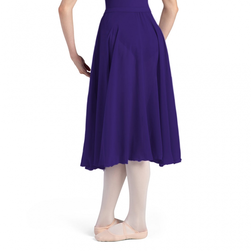 Deep Purple Women's Bloch Cambria Full Circle Chiffon Skirts | QUSUV23350