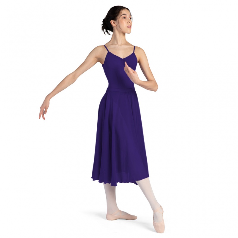 Deep Purple Women's Bloch Cambria Full Circle Chiffon Skirts | QUSUV23350