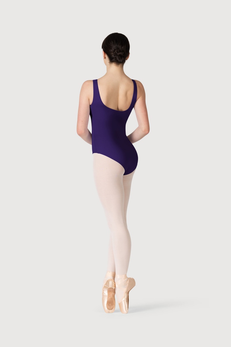 Deep Purple Women's Bloch Overture Odetta Sleeveless Pleat Leotards | USJBT25397