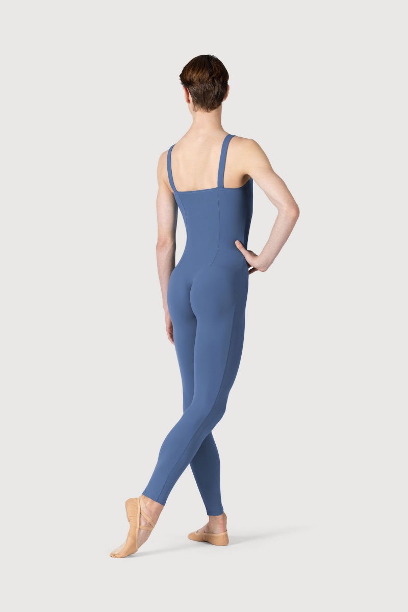 Denim Men's Bloch Curtis Tank Strap Seamed Unitards | EUSVG69007