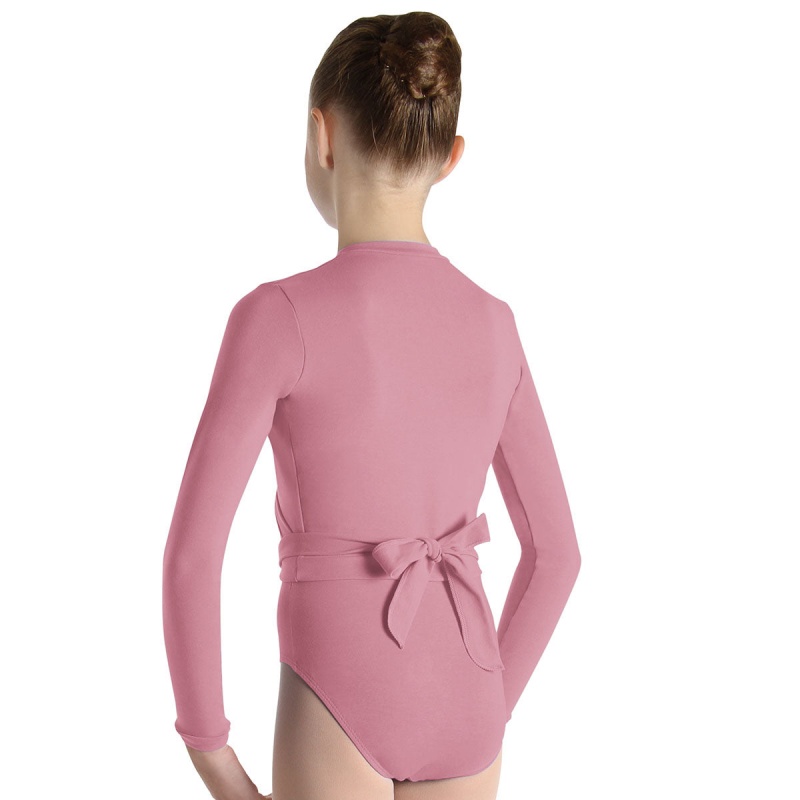 Dusk Kids' Bloch Overture Crossover Long Sleeve Wrap Tops | USZPD68456