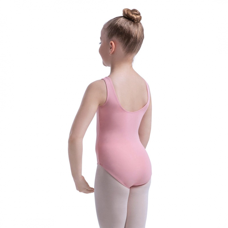 French Rose Kids' Bloch Overture Oona Scoop Neck Tank Leotards | EUSVG77984