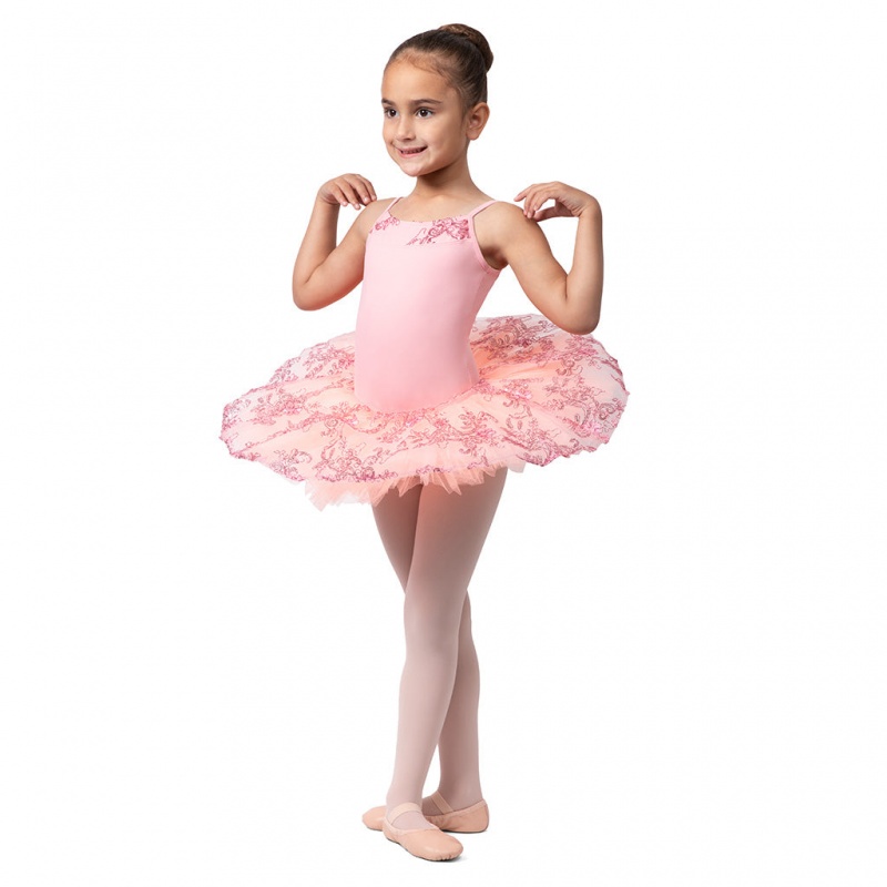 French Rose Kids' Bloch Perlaida' Sequin Overlay Tutu Leotards | FUSHY11933