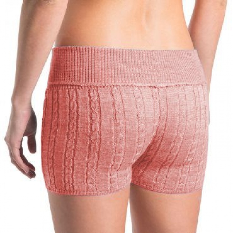 French Rose Women's Bloch Carezza Cable Knit Fold Down Bottoms | USEGJ24539