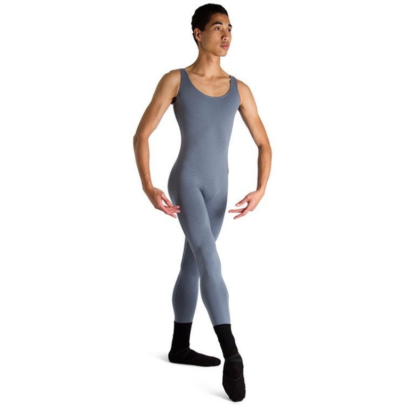 Gun Metal Men\'s Bloch Mark Scoop Neck Tank Unitards | USCVG44823