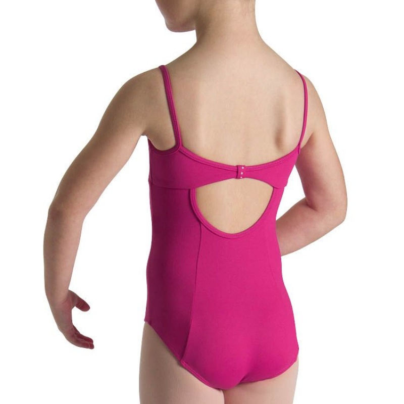 Hot Pink Kids' Bloch Sugar Bow Back Leotards | FUSUI98942