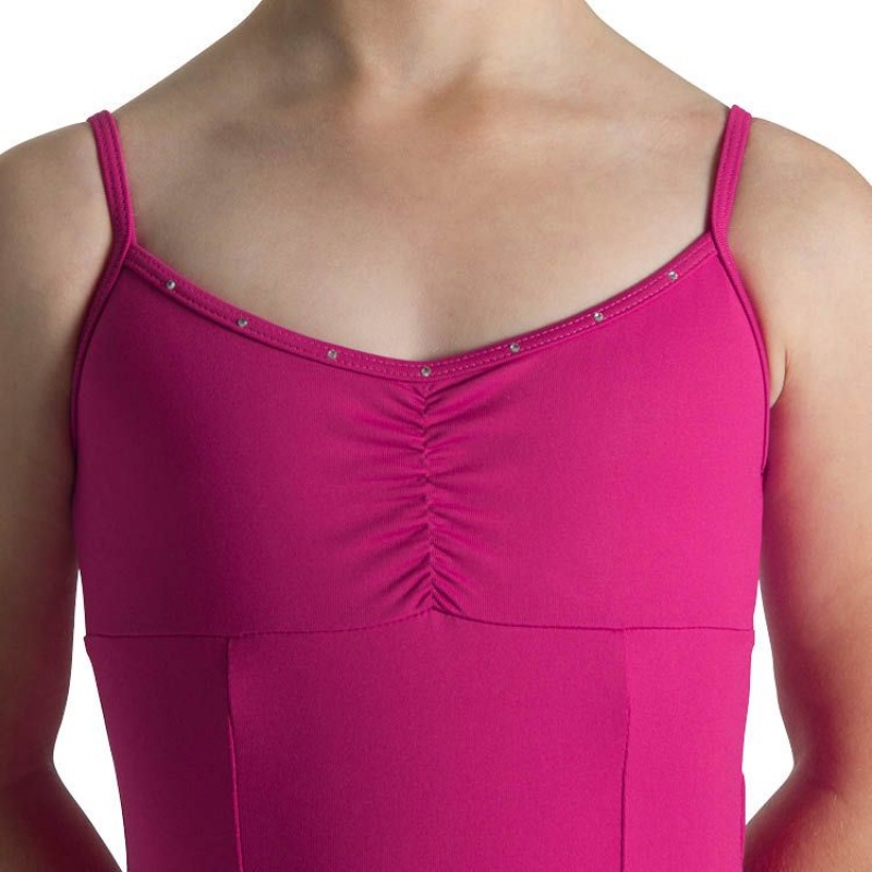 Hot Pink Kids' Bloch Sugar Bow Back Leotards | FUSUI98942