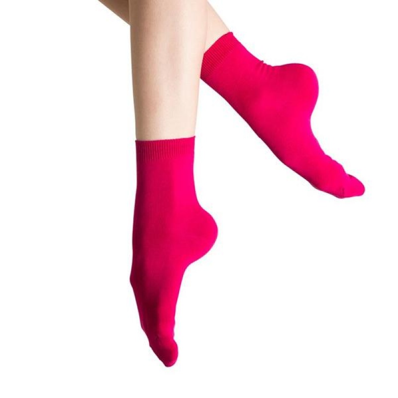 Hot Pink Women's Bloch Ankle Socks | PUSER84569