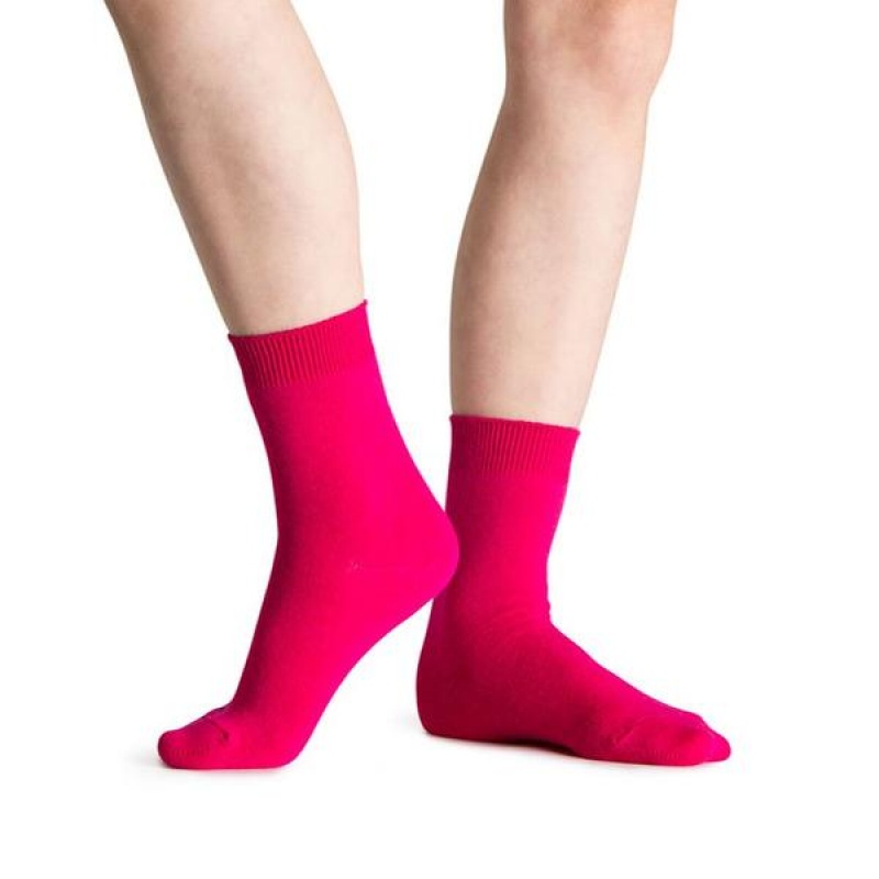 Hot Pink Women\'s Bloch Ankle Socks | PUSER84569