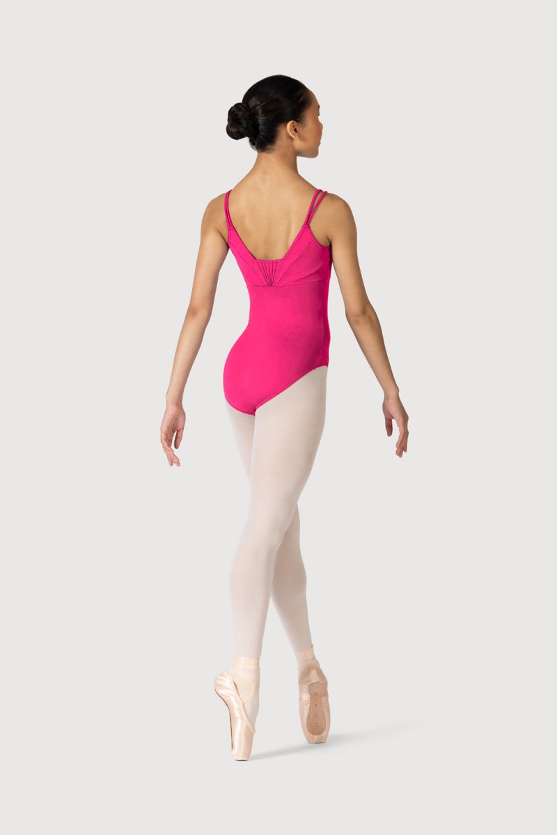 Hot Pink Women's Bloch Elegance Fan Leotards | SUSVO98057