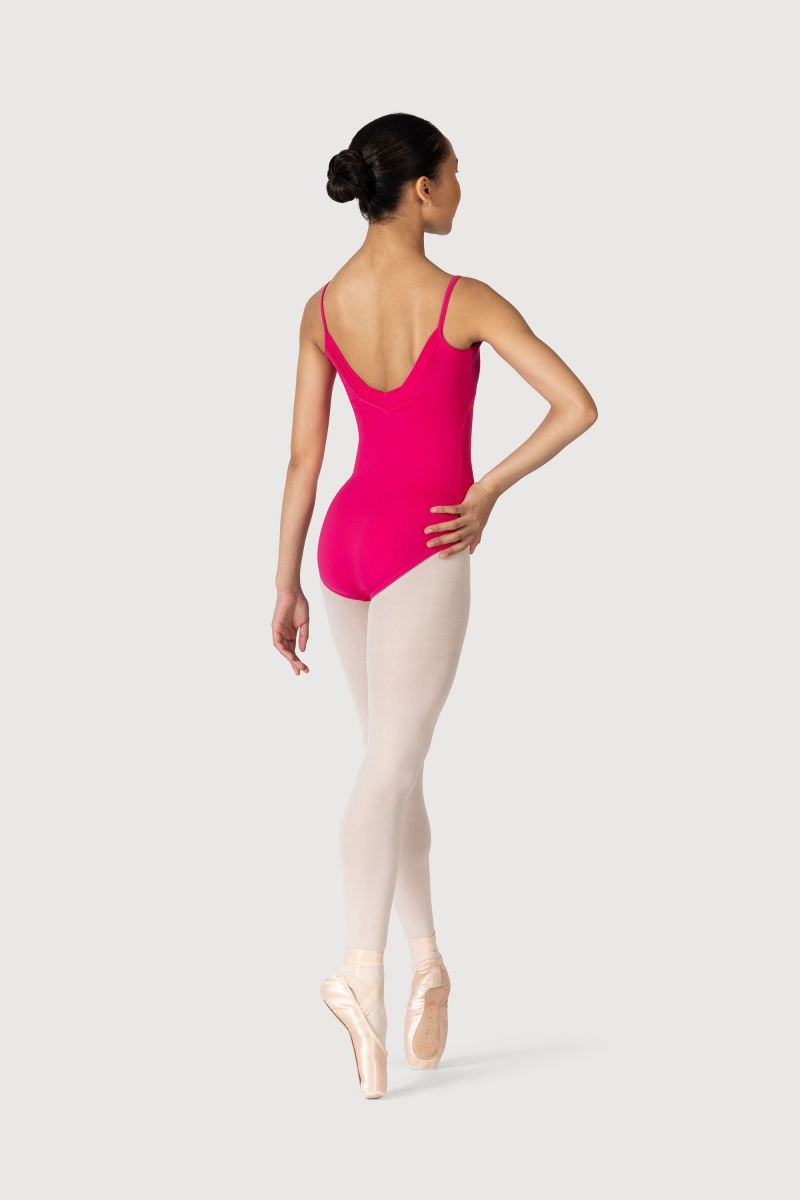 Hot Pink Women's Bloch Lustre Camisole Leotards | USEGJ31942