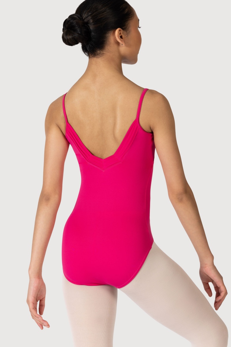 Hot Pink Women's Bloch Lustre Camisole Leotards | USEGJ31942