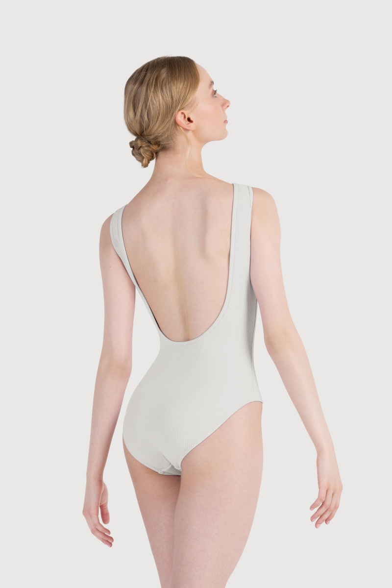 Ivory Women\'s Bloch Reyna Boat Neck Rib Leotards | USIIZ27653