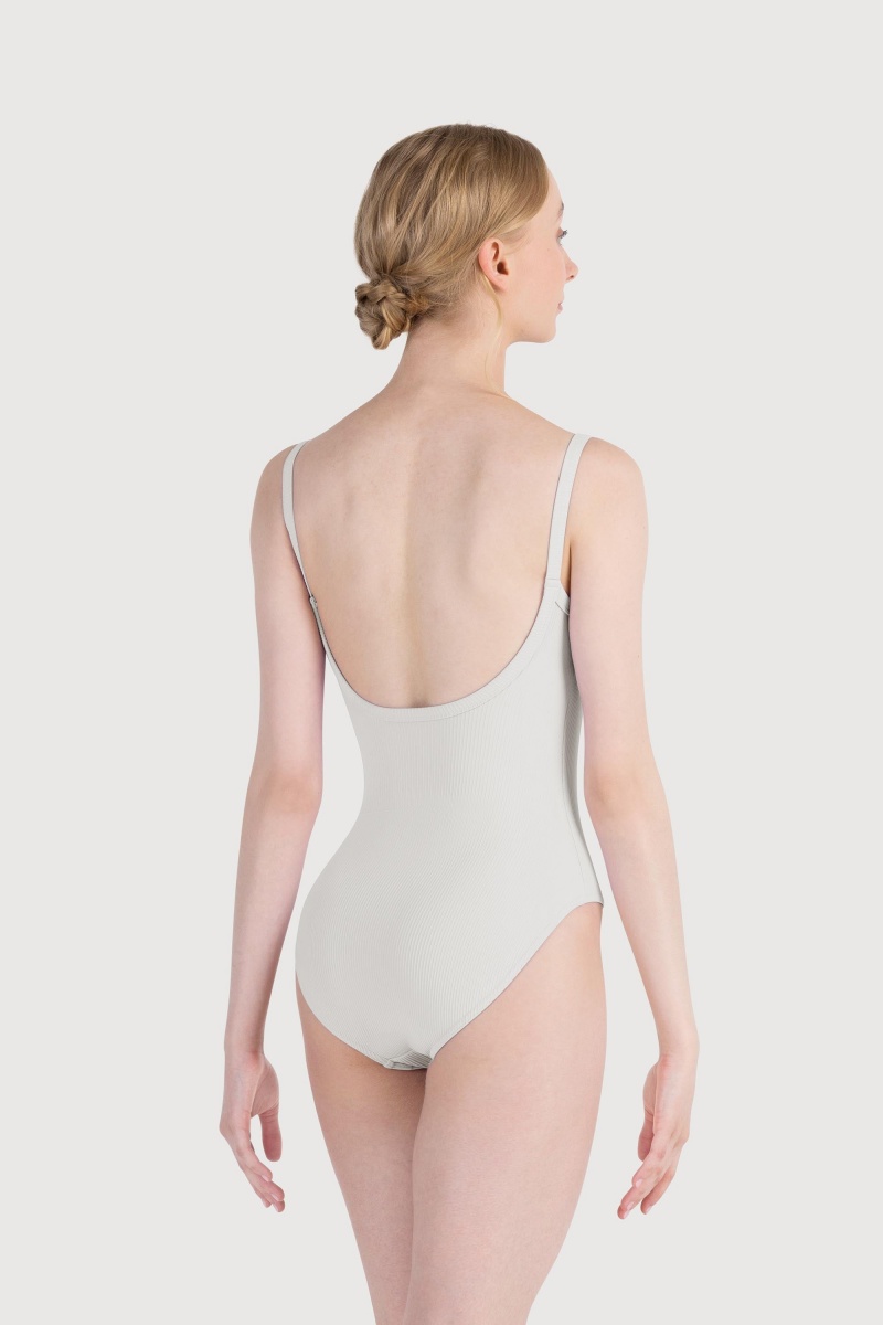 Ivory Women's Bloch Rubee Scoop Rib Cami Leotards | UUSND37076